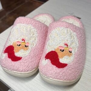 Pink Santa Slippers